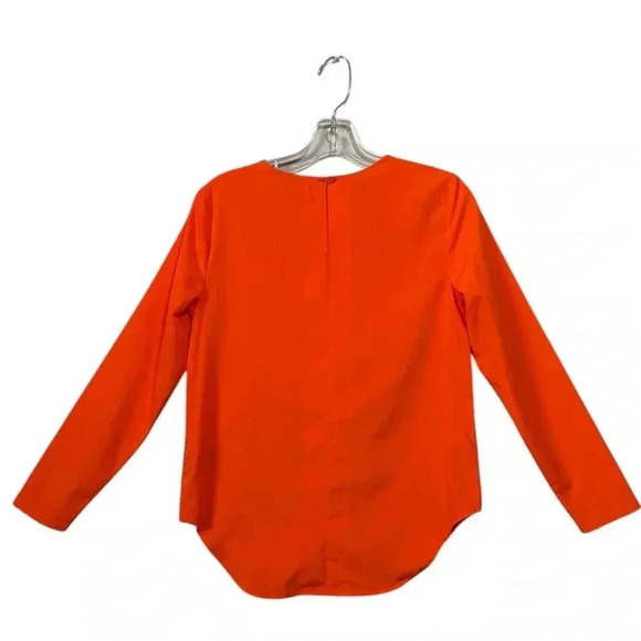 LAUREN Ralph Lauren, Vibrant Orange Chic Long Sleeve Blouse, XS - Picture 7 of 9